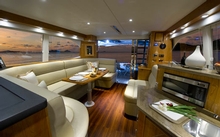 A sliding door between the saloon and cockpit brings the outdoors in