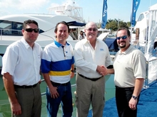 Chris McCafferty, Gabriel Coll, Jay Viso and Wally Castro celebrate Riviera's new Puerto Rico dealer
