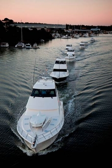 Riviera fleet leave Coomera bound for the 2009 Sydney Boat Show