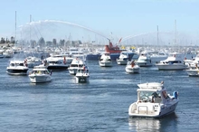 The fleet of 20 Rivieras embarked on a four day journey, 250 nautical miles to Port Geographe Marina