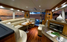 The generously proportioned saloon on the new Riviera 43 Open Flybridge