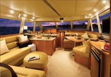 The luxurious saloon and galley never feels overcrowded