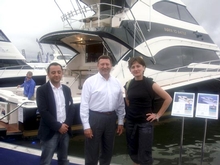 Turkey's new dealer Ozlem Ozcan (right) checks out the 2010 Sanctuary Cove International Boat Show