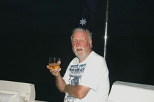 Ian Reynolds enjoying a night cap after a big day
