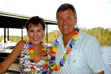 Elizabeth and Peter Distel were all smiles at the R Marine Queensland event
