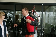 R Marine organised a bag piper to entertain guess at the Harwood Hotel