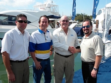Riviera appoints Wally Castro Marine as new dealer in Puerto Rico, Chris McCafferty, Gabriel Coll, Jay Viso and Wally Castro celebrate 