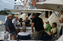 Riviera owners enjoyed drinks and nibbles on board