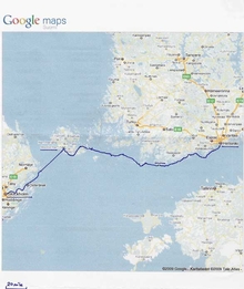 This leg of the journey (Stockholm to Maarianhamina) was at least 2m deep