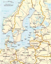 Baltic Sea map - courtesy of Geographic Guide