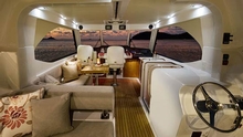 Cruising in comfort from the enclosedd flybridge