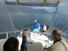 A rainbow over Clifton Beach, Cape Town as viewed from the Open Flybridge on board 'Sweet Caroline'
