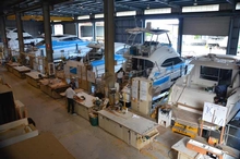 The Riviera factory is a hive of activity with 32 boats currently under construction