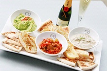 Toasted Bread Platter With Trio Of Dips.