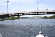 Entering the Trent-Severn waterway at Trenton, Ontario.