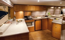 The spacious and well appointed galley.