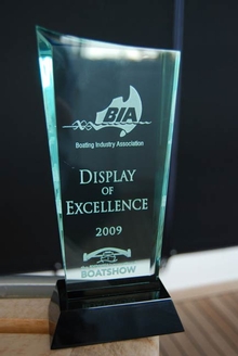 Riviera received the Boating Industry Association of NSW’s prestigious display excellence for its impressive floating display at the 2009 Sydney International Boat Show