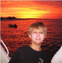 Sensational sunset snapped by Glenn Murray of his son, Fraser, on board the family's Riviera 47 enclosed at Rotnest Island off the coast of Perth, Western Australia