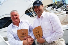 Winners... Australia Pacific Dealer of the Year R Marine Sydney's dealer principal Michael Joyce with Salesman of the Year Matthew Willet