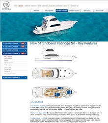 Riviera website's Boat models pages enable informed decisions.
