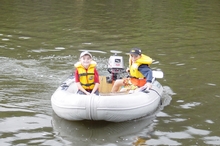 Brendan and Ryan in the inflatable.