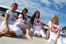 The 'I Love Riv' promotional girls were a hit at the Sanctuary Cove International Boat Show distributing 5,000 'I Love Riv' stickers to boating enthusiasts.