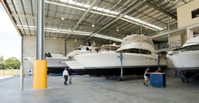 The facility can take up to six boats undercover and has a second building with two separated bays for 2 pack spray painting and antifouling to prevent cross contamination 
