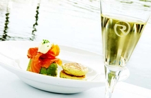 Tempt the tastebuds with Smoked salmon, enjoyed with a nice glass of wine
