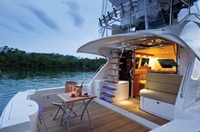 The oversized cockpit features an optional outdoor barbecue centre to create a true outdoor galley 