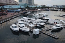 Riviera's floating display is gradually growing as more boats move into place