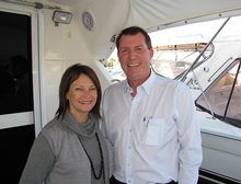 Steve and Pam Robertson onboard their new 43 Open Flybridge