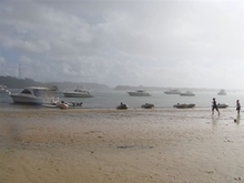 When the tide went out it was a battle to get through the muddy sand