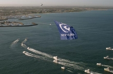 Riviera owners fly the fleet flag at Geographe Bay