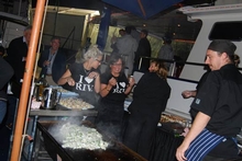 Caterers were kept busy cooking canapes for guests