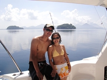 Ben and Timaima enjoy a lazy afternoon on board Manu Tai