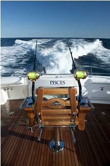 Pisces also features a shiny 'fighting chair' for reeling in big game fish for tag and release