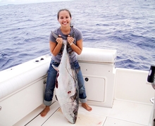 Timaima with the catch of the day