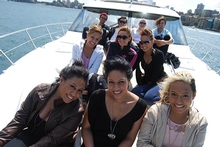 Channel Seven's X-Factor contestants on board Riviera's stunning 5800 Sport Yacht
