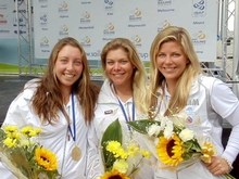 Nicky and the team sail for Gold at the Olympic venue in Weymouth, UK