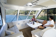 Put your feet up and chill out in the enclosed flybridge