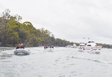 The Riviera family head off for a tender exploration up the creeks of Gary's Anchorage
