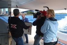 Filming begins on board the Riviera Sport Yacht