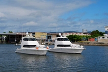 John and Shane leave Riviera's Coomera facility bound for Mooloolaba on board their 47 Flybridges