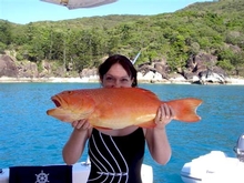 Sharon and her catch of the day