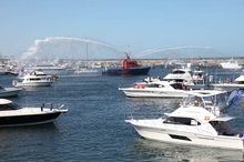 The fleet was sprayed with water from 'Response'