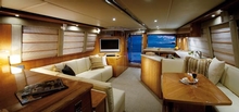 The opulent saloon is brimming with features such as the Bose sound system and LCD TV