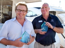 R Marine Sydney's Peter Devery was awarded Salesman of the Year Award and dealer principal Michael Joyce receives the award for Sales Excellence on behalf of R Marine Sydney