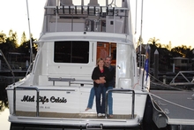 Vicki and David Bence on board their Riviera 51 Enclosed Flybridge