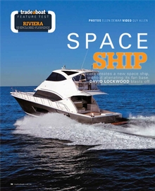 Riviera's 53 Enclosed Flybridge featured in Issue 416 Trade-a-Boat magazine