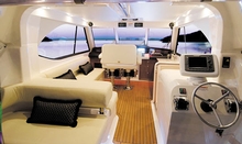The flybridge is and ideal place to relax and take in the superb views